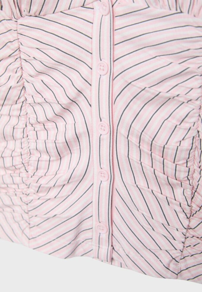Rynket skjorte med korte ermer