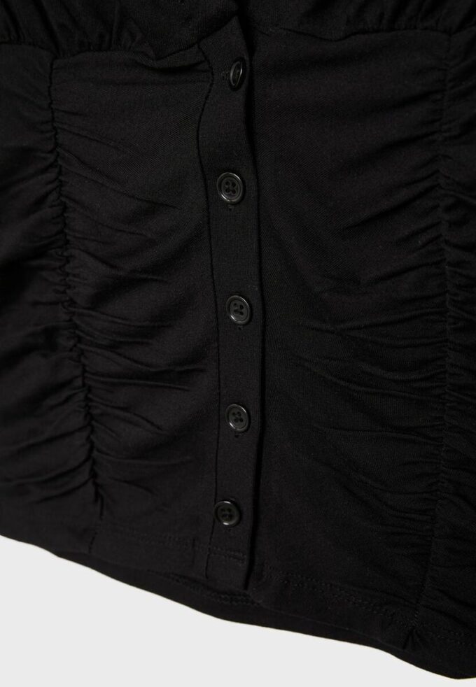 Rynket skjorte med korte ermer