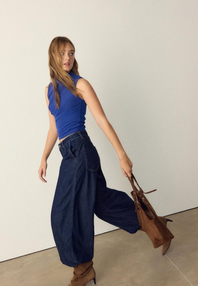 Rynket T-skjorte i tyll