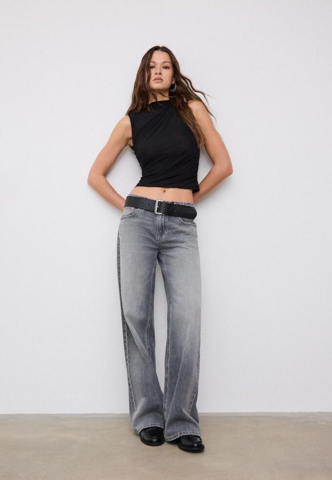 Rynket T-skjorte i tyll