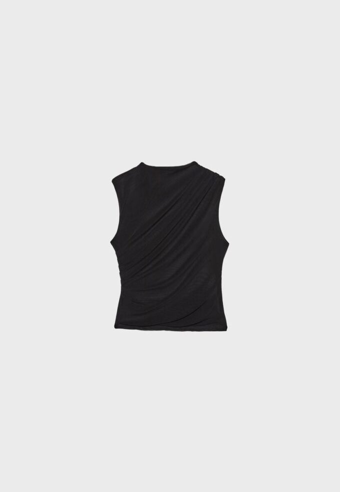 Rynket T-skjorte i tyll