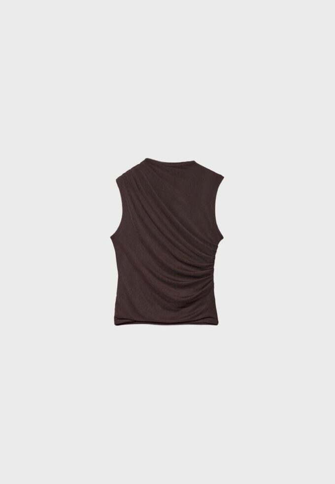 Rynket T-skjorte i tyll