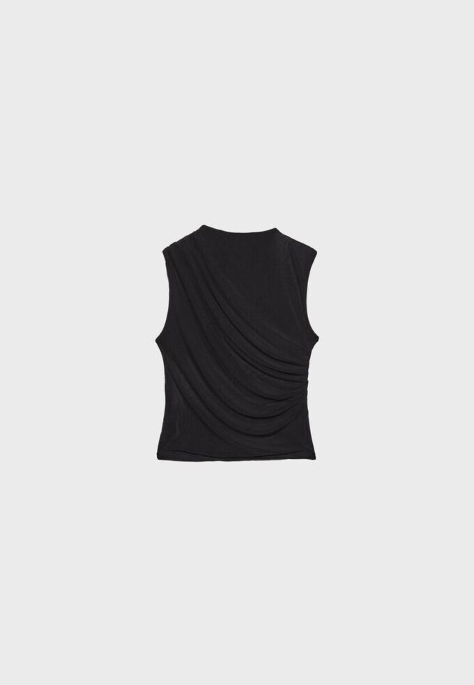 Rynket T-skjorte i tyll