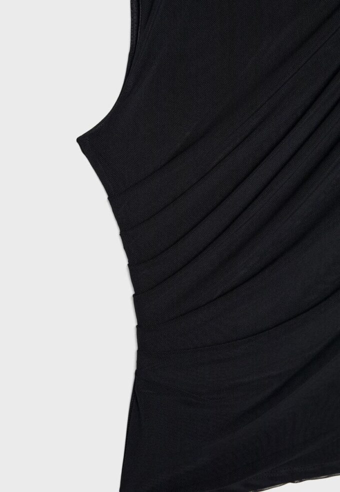 Rynket T-skjorte i tyll