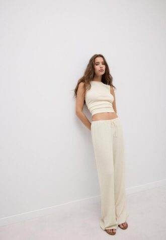 Rynket T-skjorte med struktur