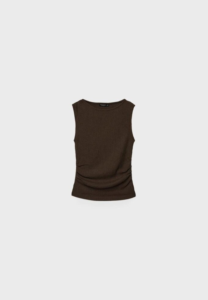 Rynket T-skjorte med struktur