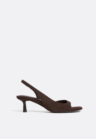 Sandaler med høye hæler i skinn