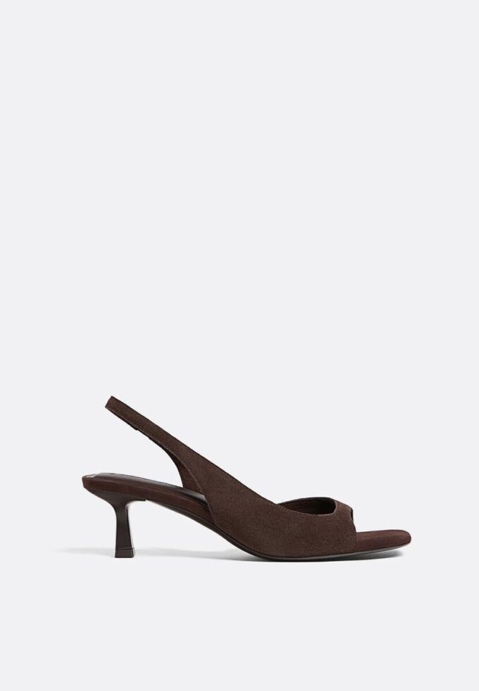 Sandaler med høye hæler i skinn