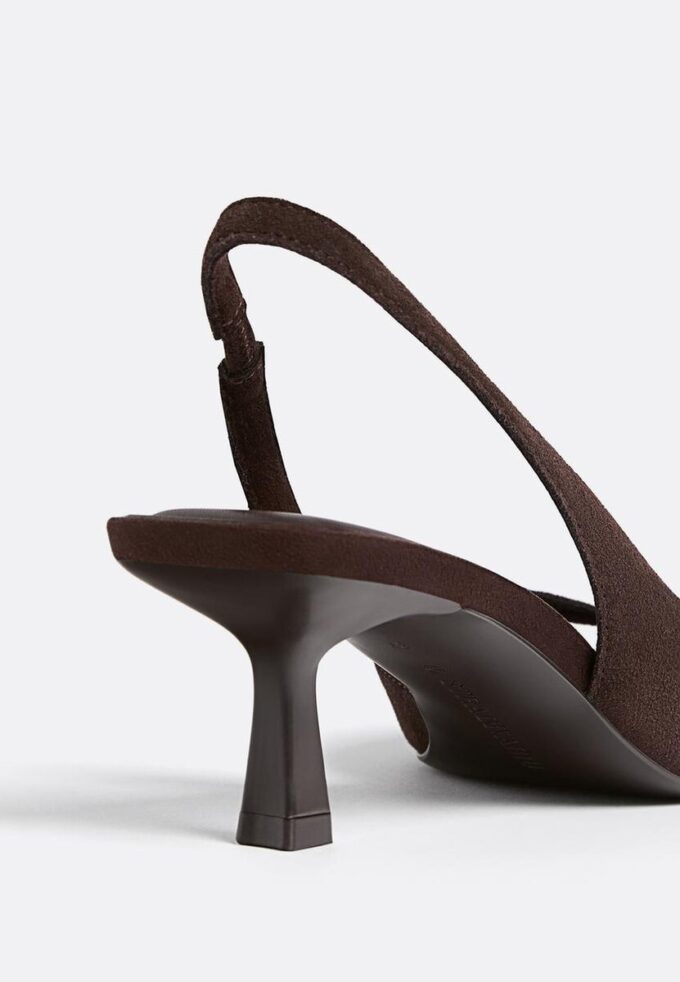 Sandaler med høye hæler i skinn