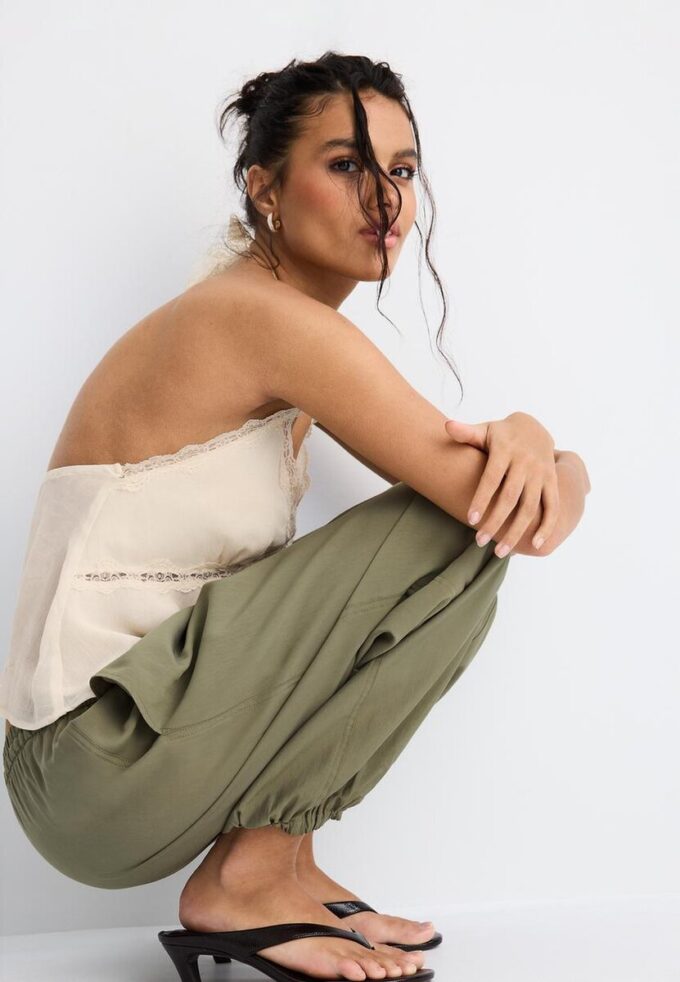 Sarouel-bukser i lyocell