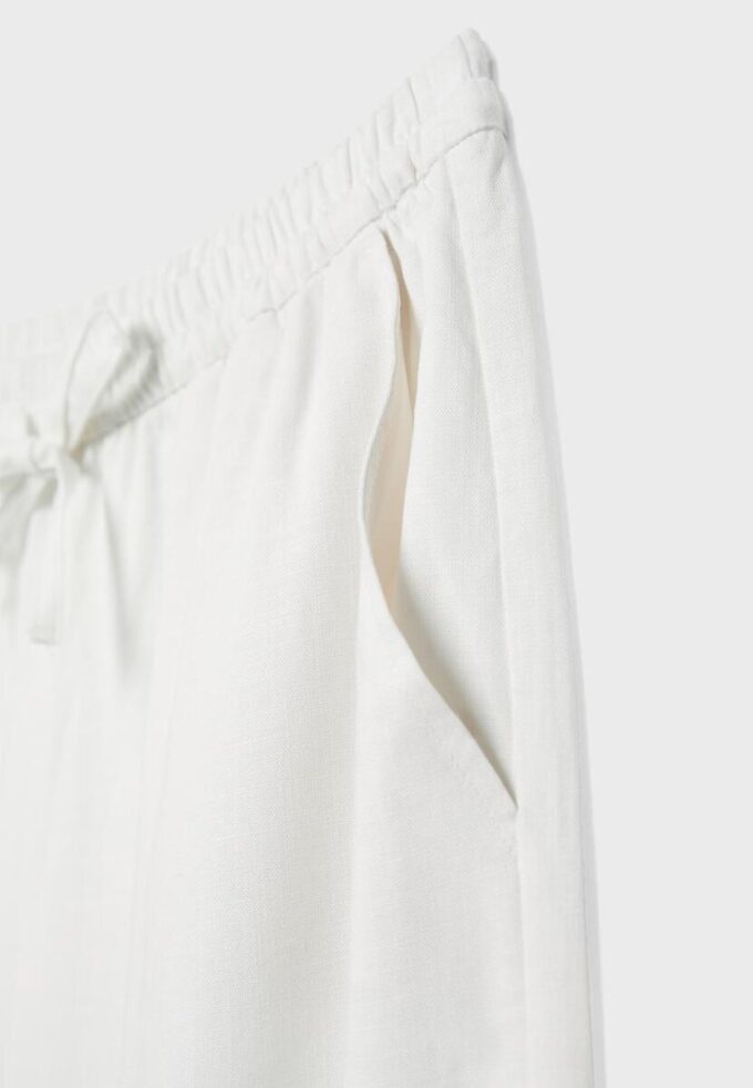 Sarouel-bukser med lin-effekt