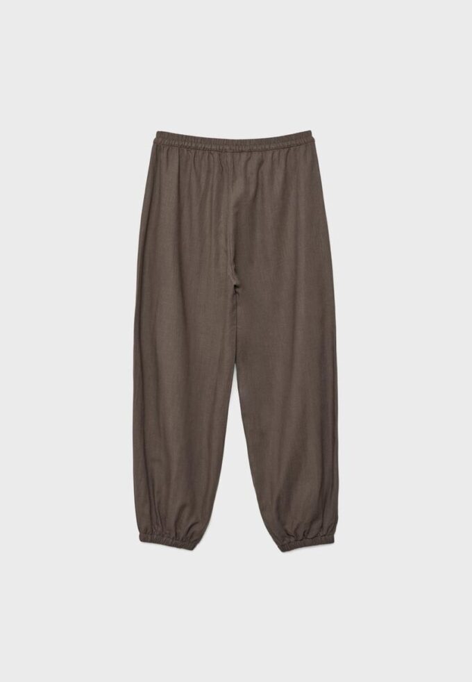 Sarouel-bukser med lin-effekt