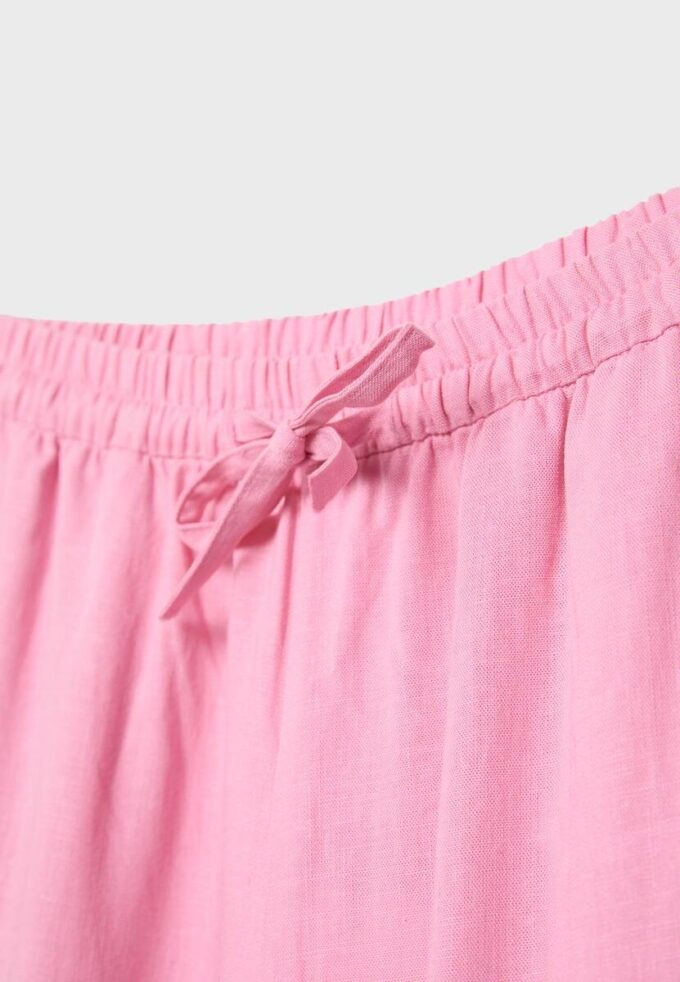 Sarouel-bukser med lin-effekt