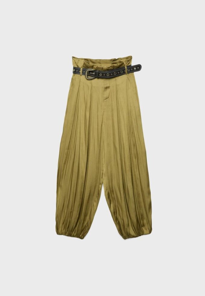 Satin-sarouelbukser med belte