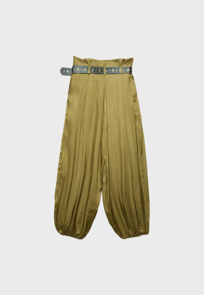 Satin-sarouelbukser med belte