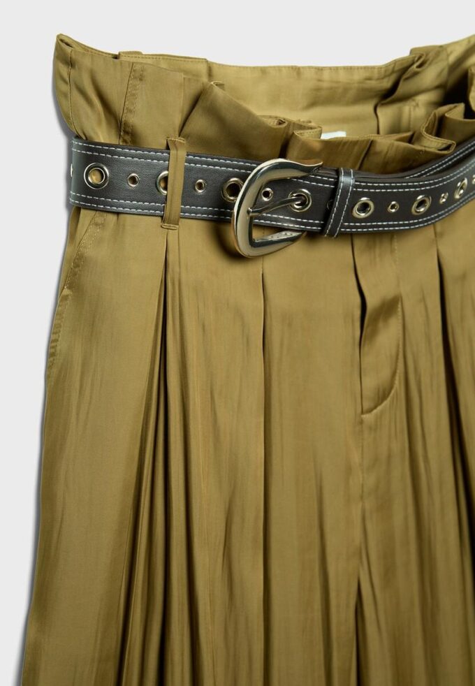 Satin-sarouelbukser med belte