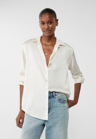 Satin-skjorte med krage