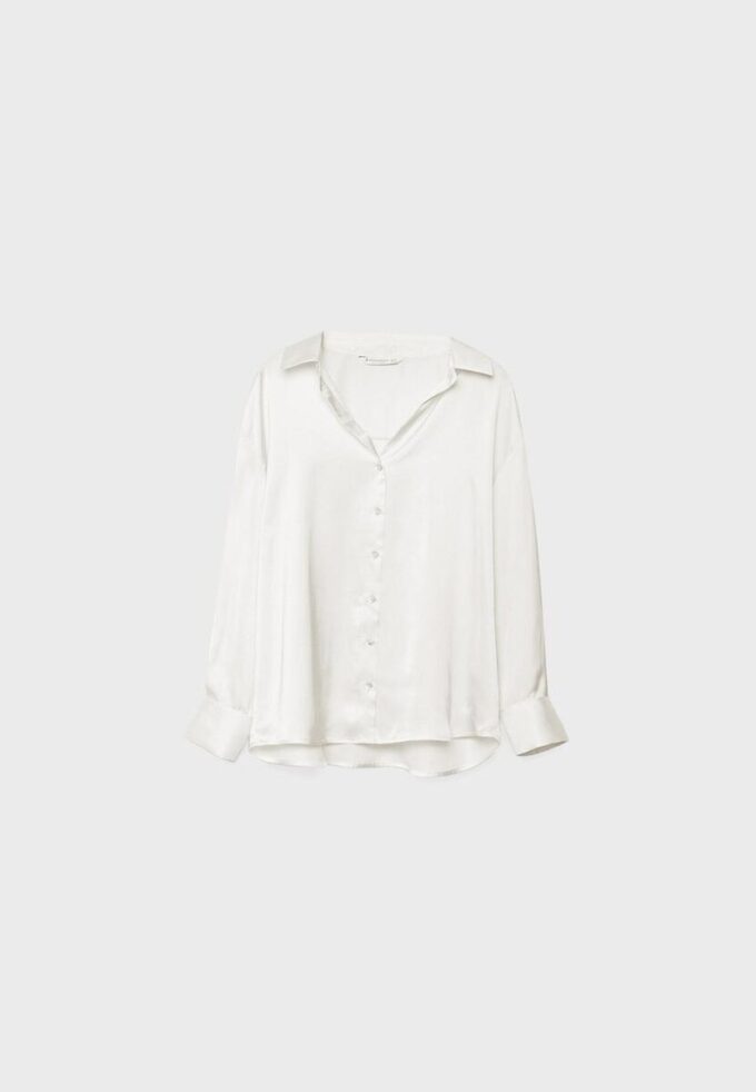 Satin-skjorte med krage