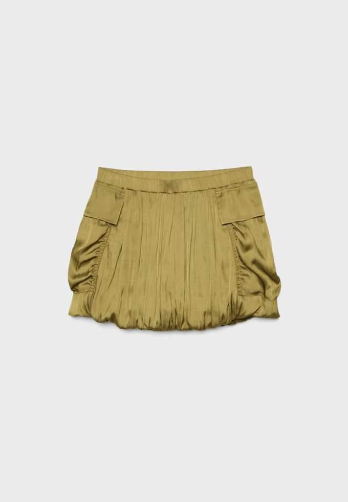 Satinballongskjørt med lommer