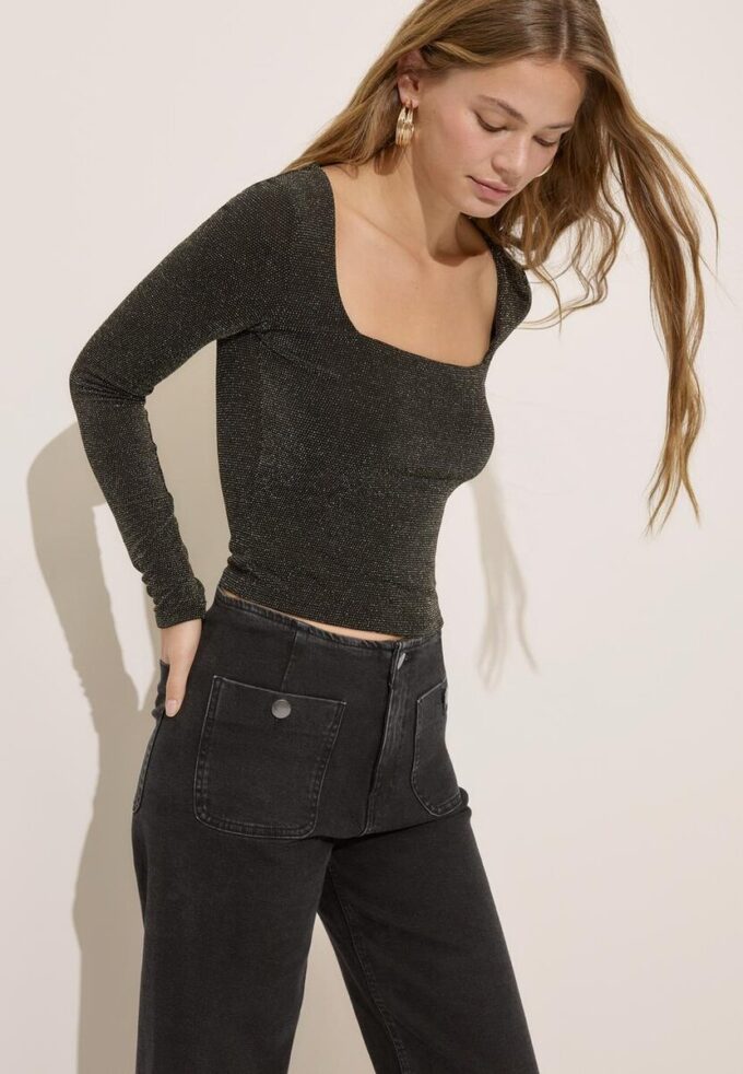 Seamless T-skjorte med firkantet hals