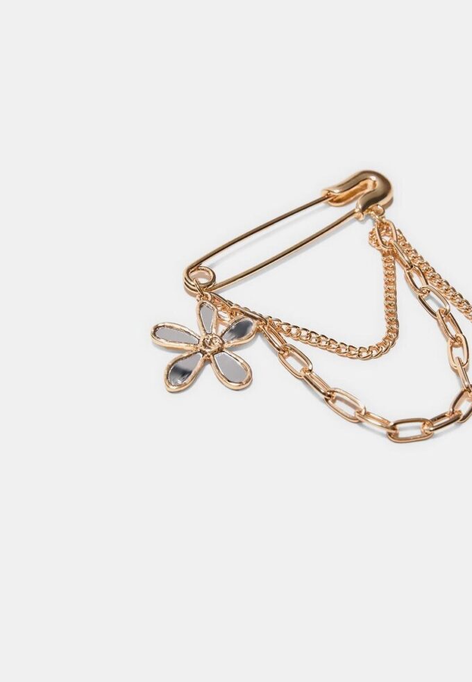 Sett med 2 blomsterpins med krystalleffekt