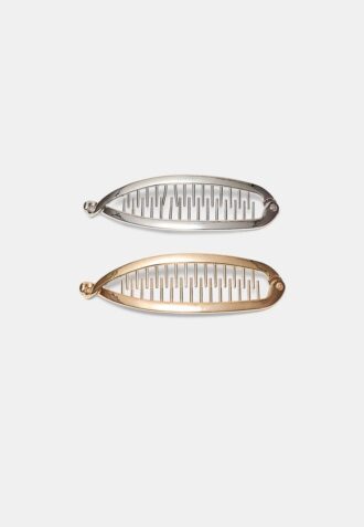 Sett med 2 metallbananklips