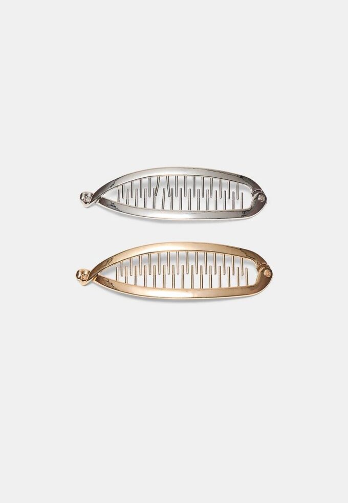 Sett med 2 metallbananklips