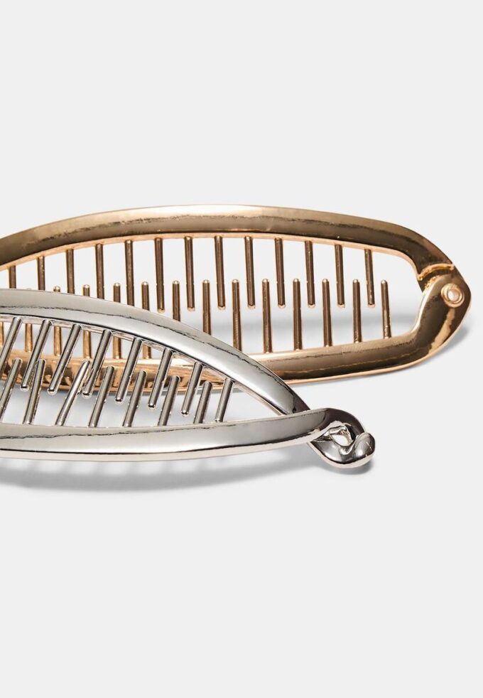 Sett med 2 metallbananklips