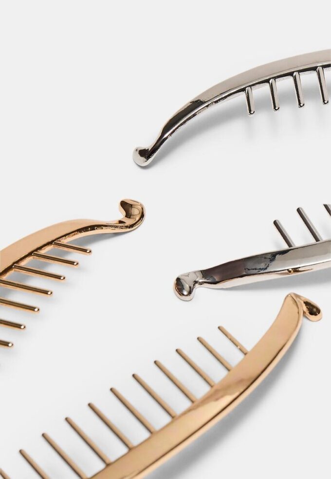 Sett med 2 metallbananklips