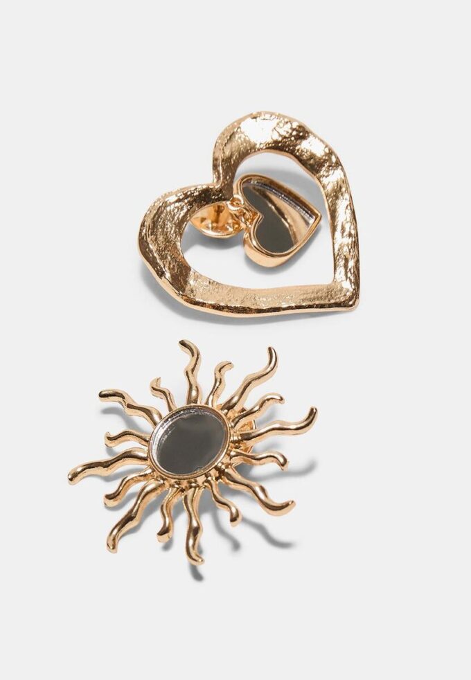 Sett med 2 sol- og hjertebrosjer