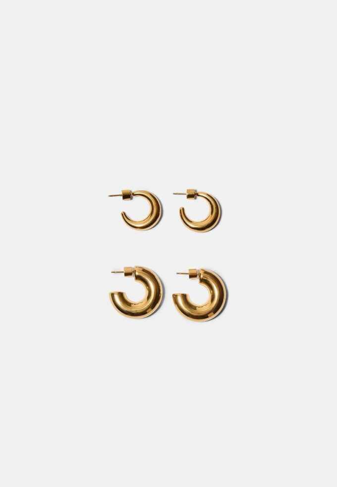 Sett med 2 store, vanntette hoop-øreringer