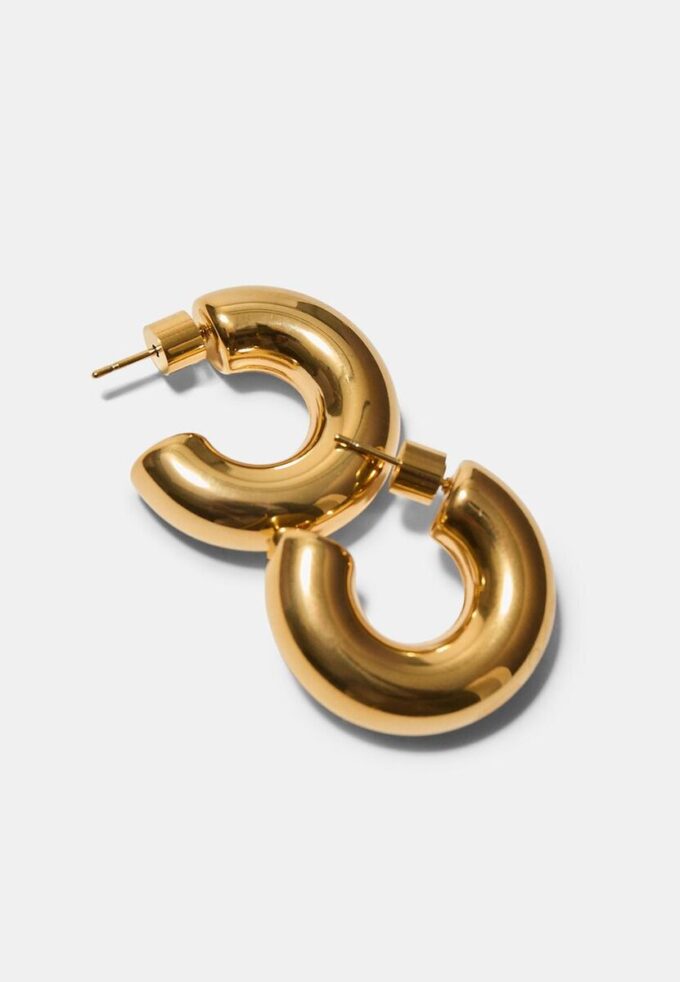 Sett med 2 store, vanntette hoop-øreringer