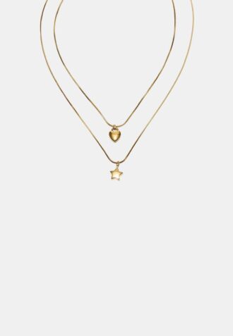 Sett med 2 vanntette stjerne- og hjertehalskjeder