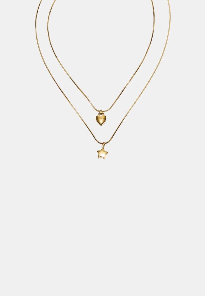 Sett med 2 vanntette stjerne- og hjertehalskjeder