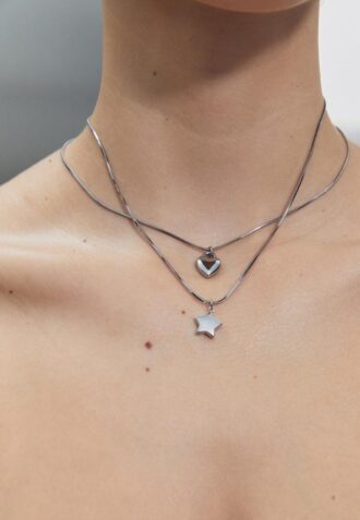 Sett med 2 vanntette stjerne- og hjertehalskjeder