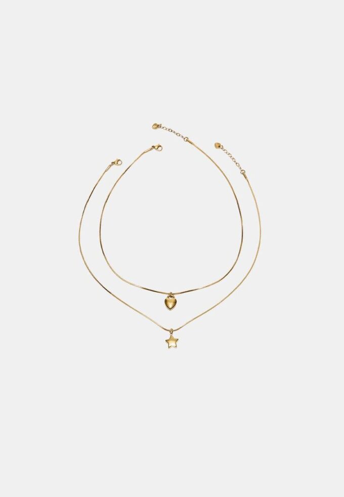 Sett med 2 vanntette stjerne- og hjertehalskjeder