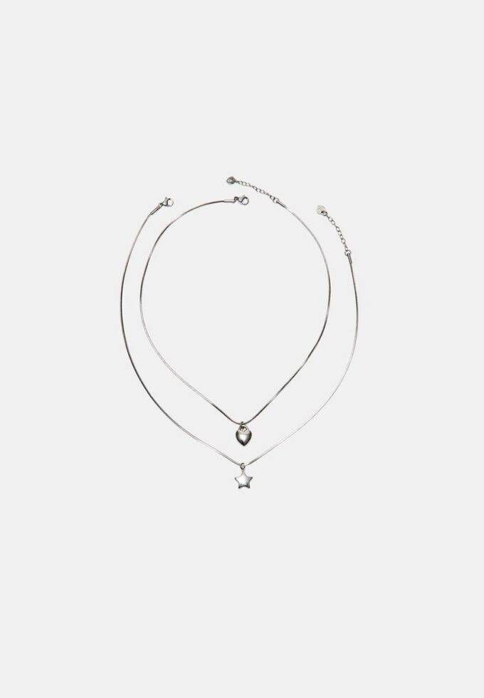 Sett med 2 vanntette stjerne- og hjertehalskjeder