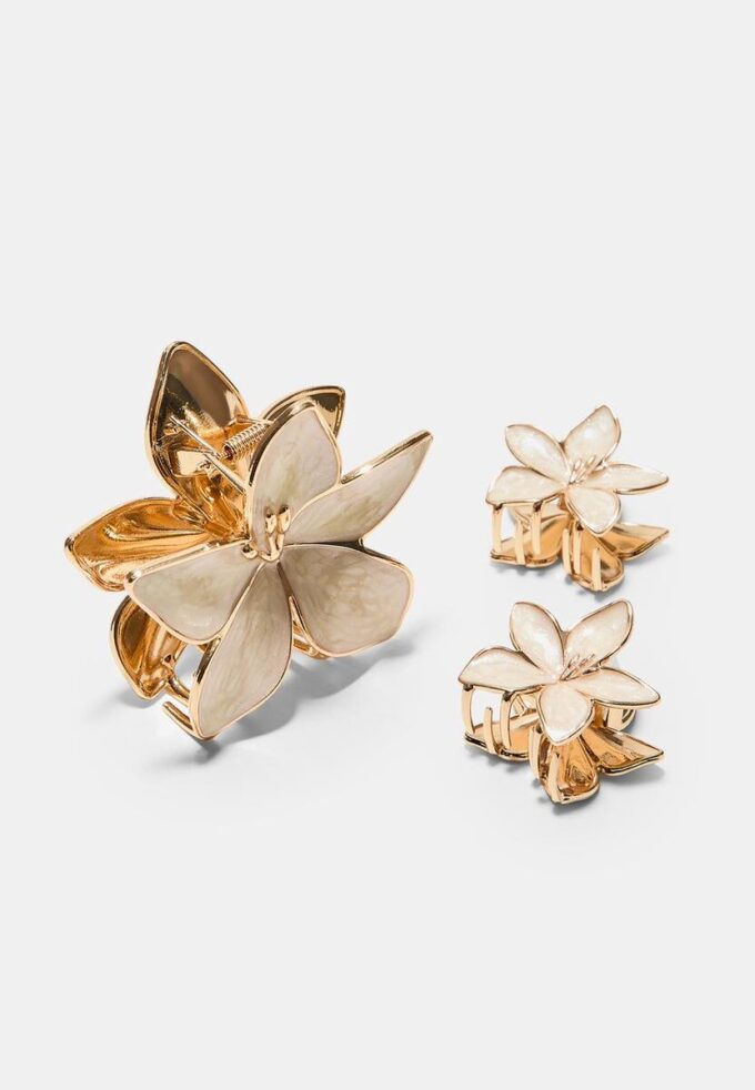 Sett med 3 blomsterklips