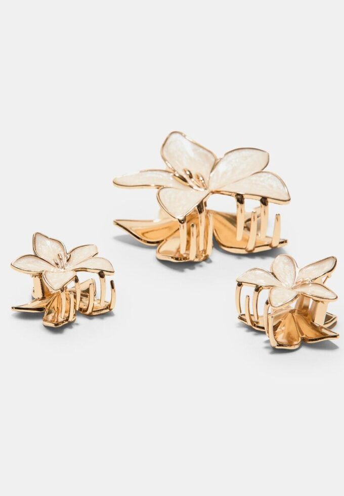 Sett med 3 blomsterklips