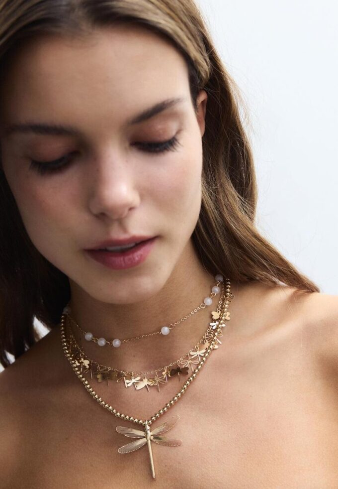 Sett med 3 Dragonfly-halskjeder