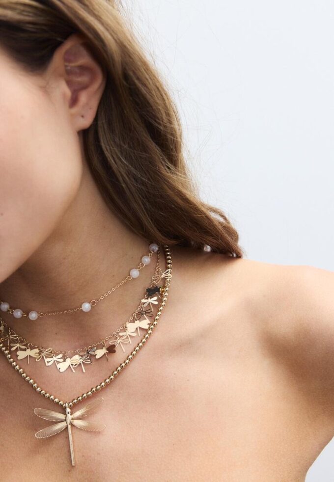 Sett med 3 Dragonfly-halskjeder