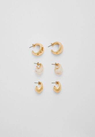 Sett med 3 par voluminøse miniøreringer