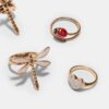 Sett med 4 Dragonfly-ringer