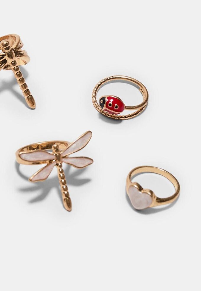 Sett med 4 Dragonfly-ringer