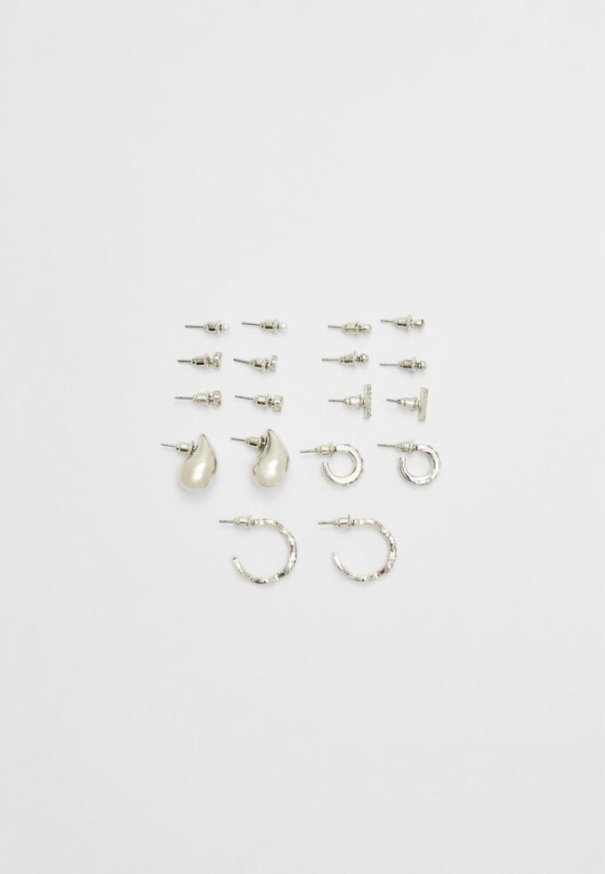 Sett med 9 par mini-dråpeøreringer