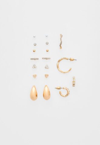 Sett med 9 par mini-dråpeøreringer