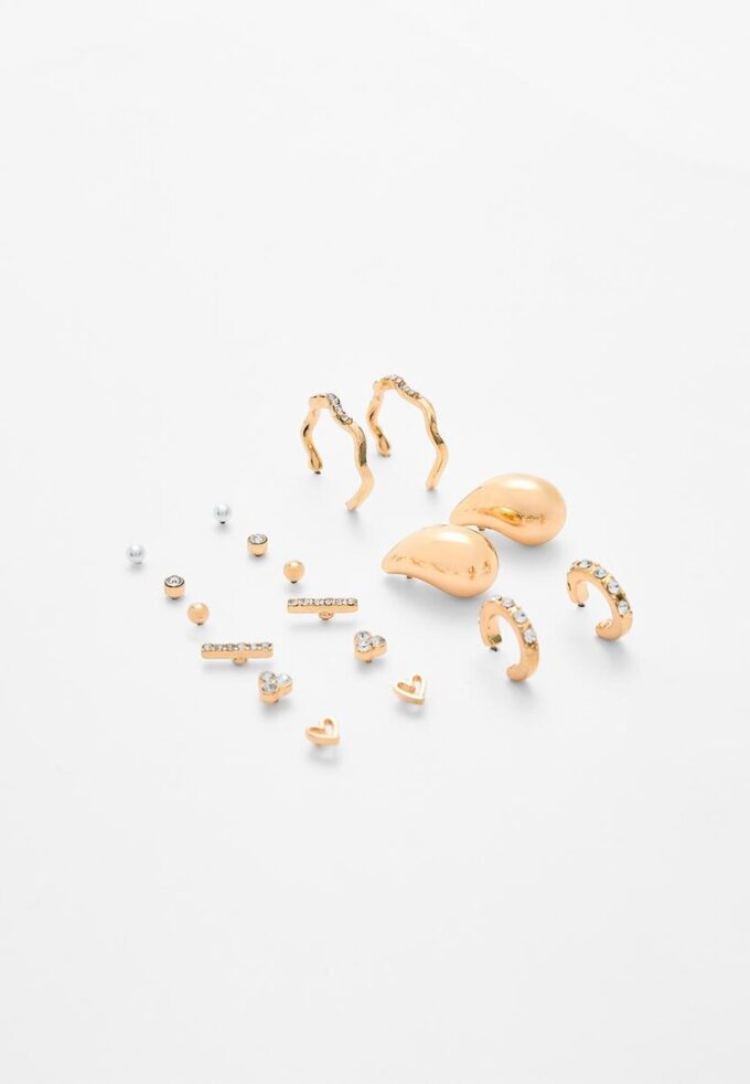 Sett med 9 par mini-dråpeøreringer