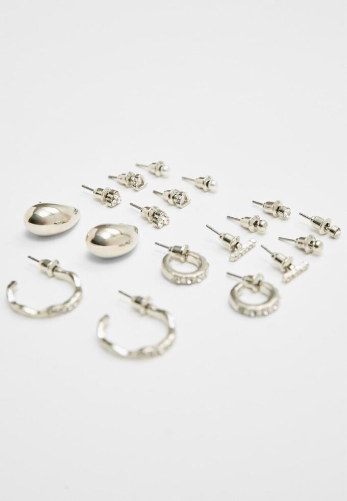 Sett med 9 par mini-dråpeøreringer