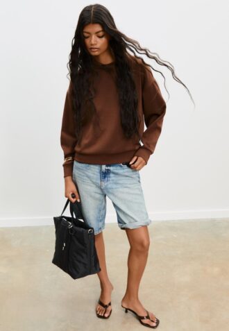 Shopper-veske i stoff med sløyfe