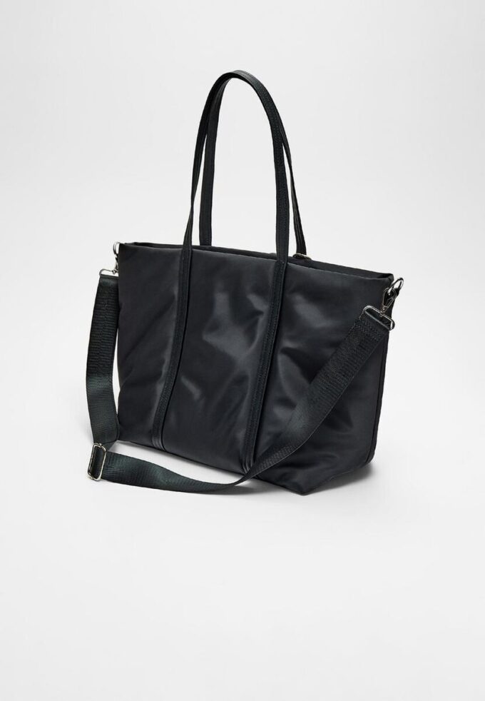 Shopper-veske i stoff med sløyfe